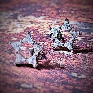 Beautiful Star Crystal and Silver Earrings